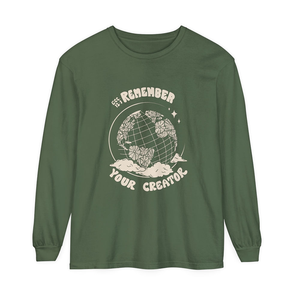 Thumbnail: Remember Your Creator Garment-dyed Long Sleeve T-Shirt | Comfort Colors