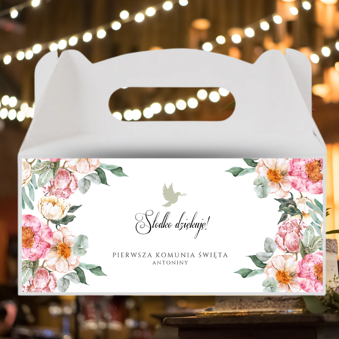 Pudełko na ciasto z personalizowaną etykietą K129