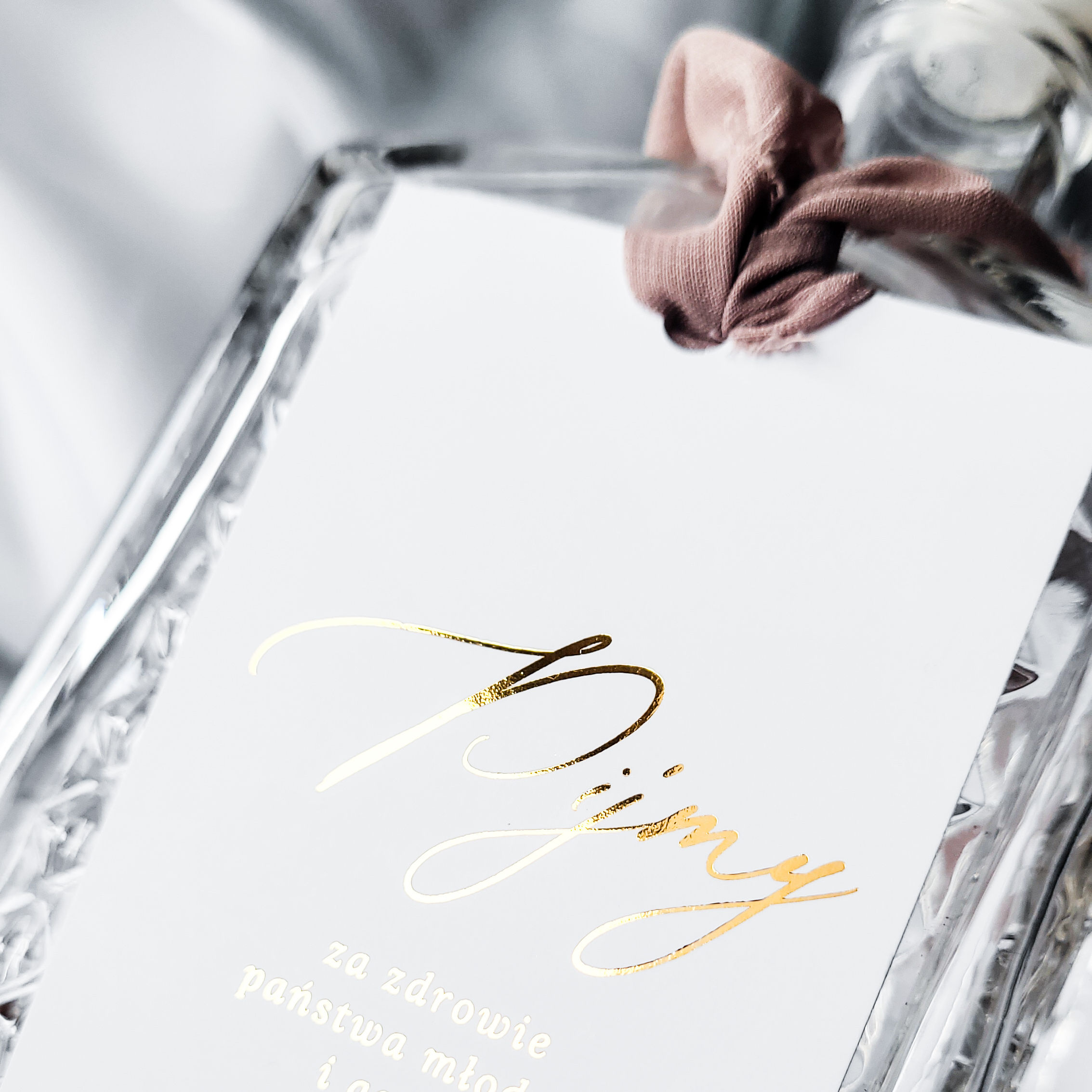 Zawieszka złocona na weselne trunki Boho Camille