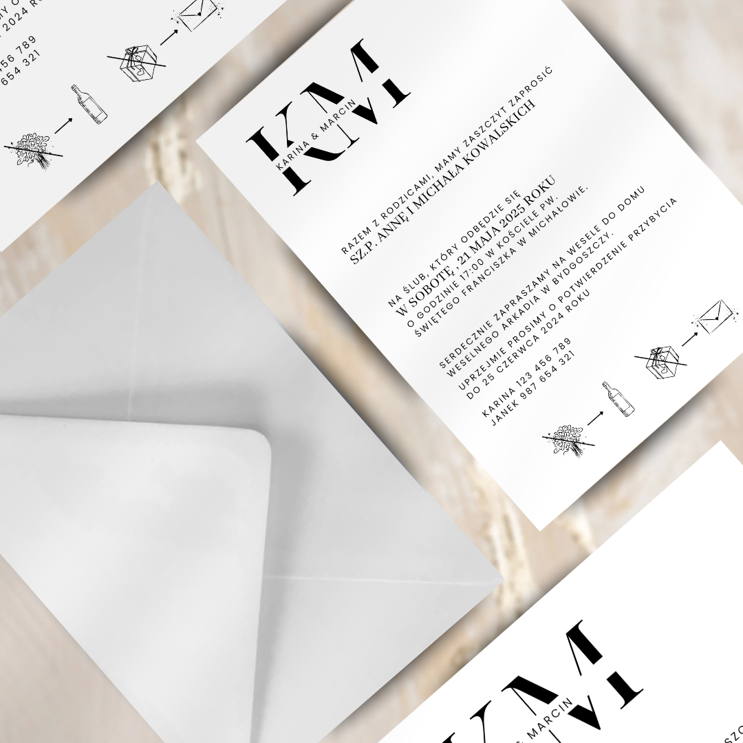 Zaproszenie na ślub jednokartkowe S28