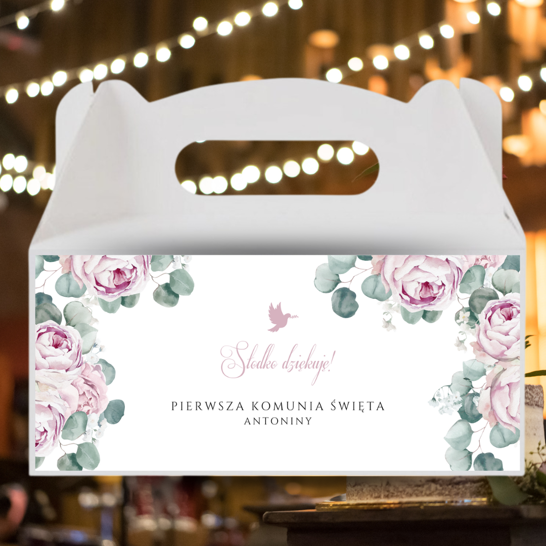 Pudełko na ciasto z personalizowaną etykietą K125