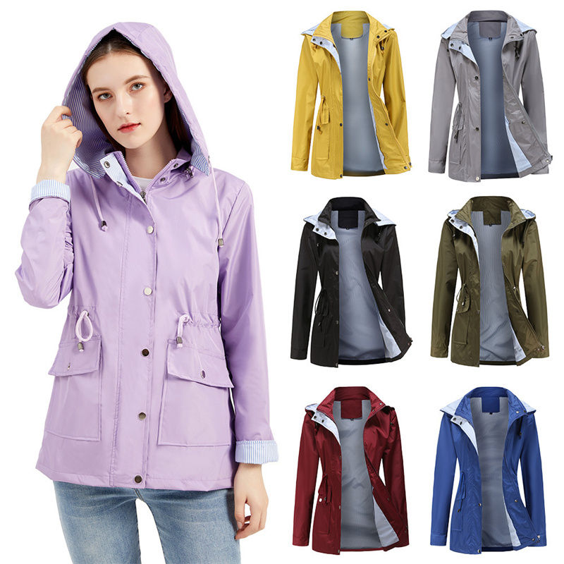 Waterproof Hooded Raincoat for Women