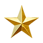 Golden Christmas Star metal glossy brigh