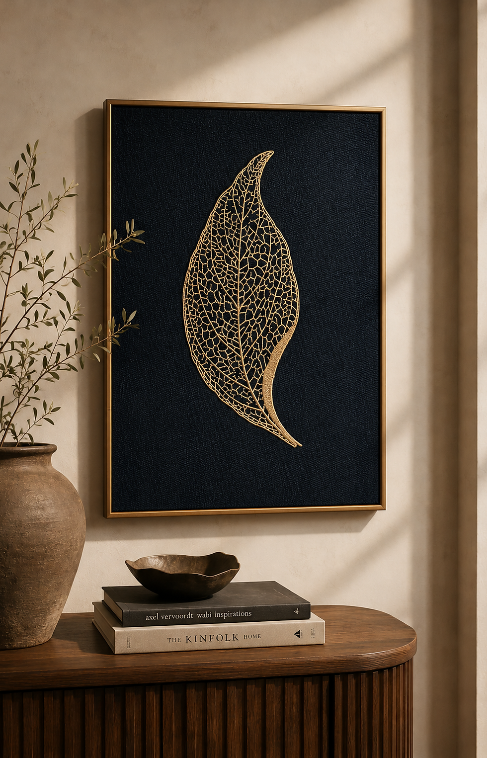 Gilded Veins, cording technique on indigo denim