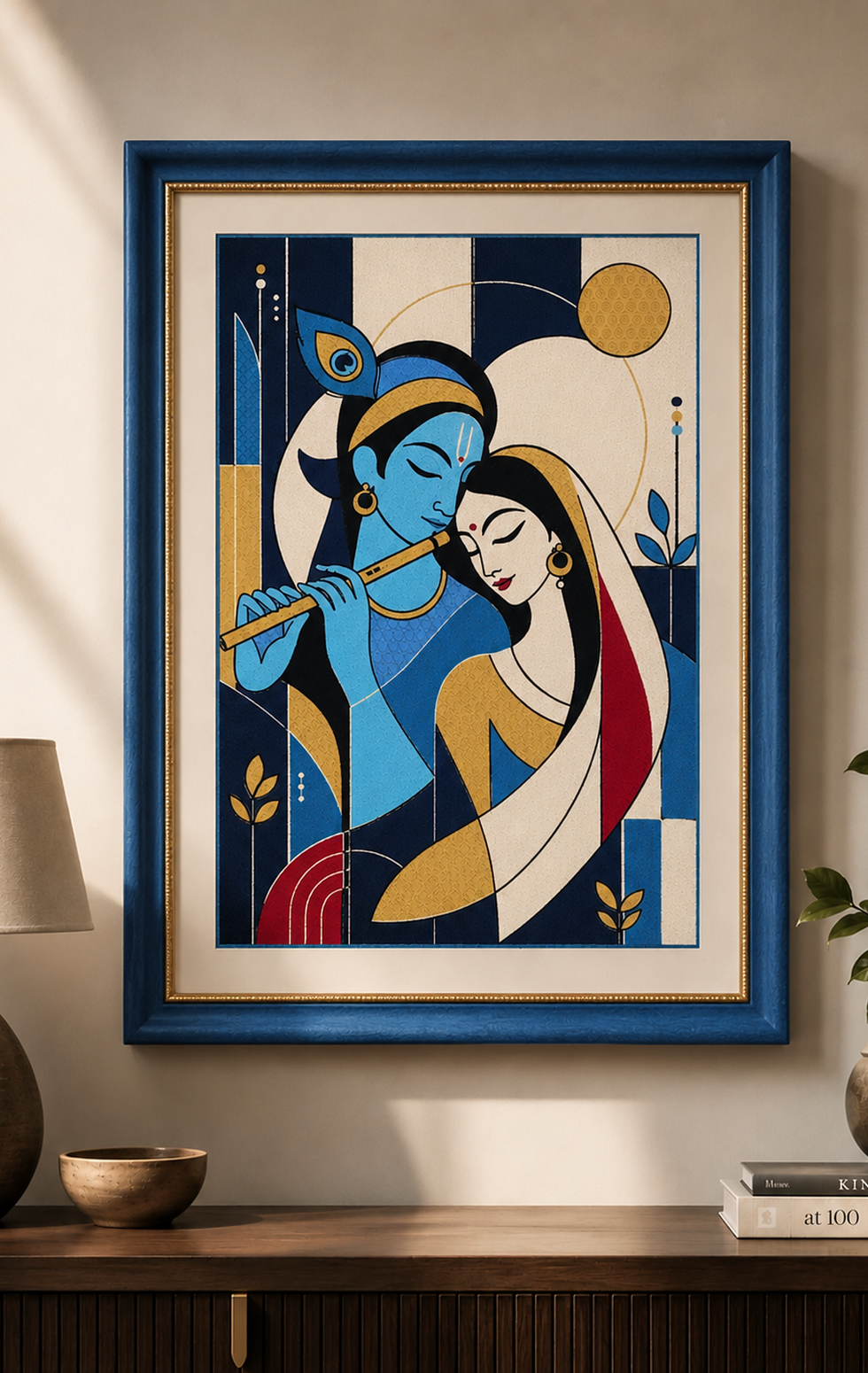 Forever United, a Radha-Krishna embroidered artwork