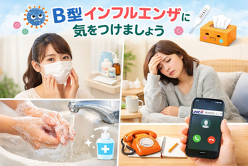 【B型インフルエンザ】流行中！体調管理を徹底しよう。