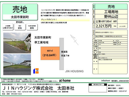 太田市 新着土地物件 紹介