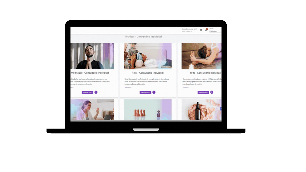 Apresentação da plataforma Holos com navegação intuitiva.