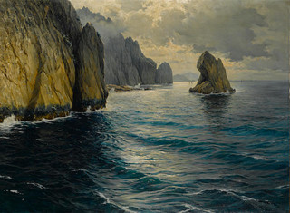MICHELE FEDERICO (Italian, 1884-1966) The Capri coast 35 1/2 x 47 1/4in