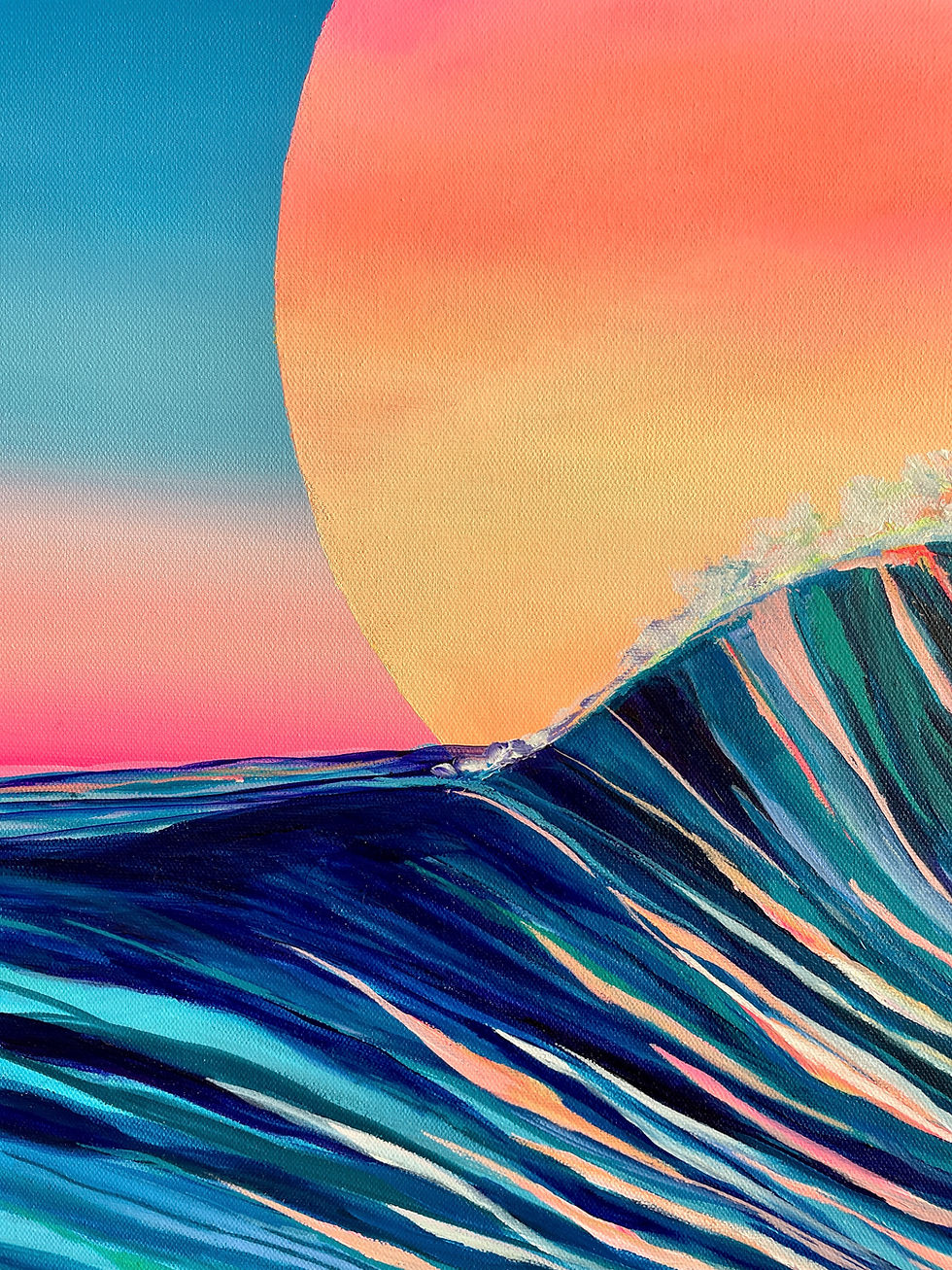 Thumbnail: Rise With The Light painting, Drica Lobo new collection, Birth Beauty art collection, South Bay California art, Original coas