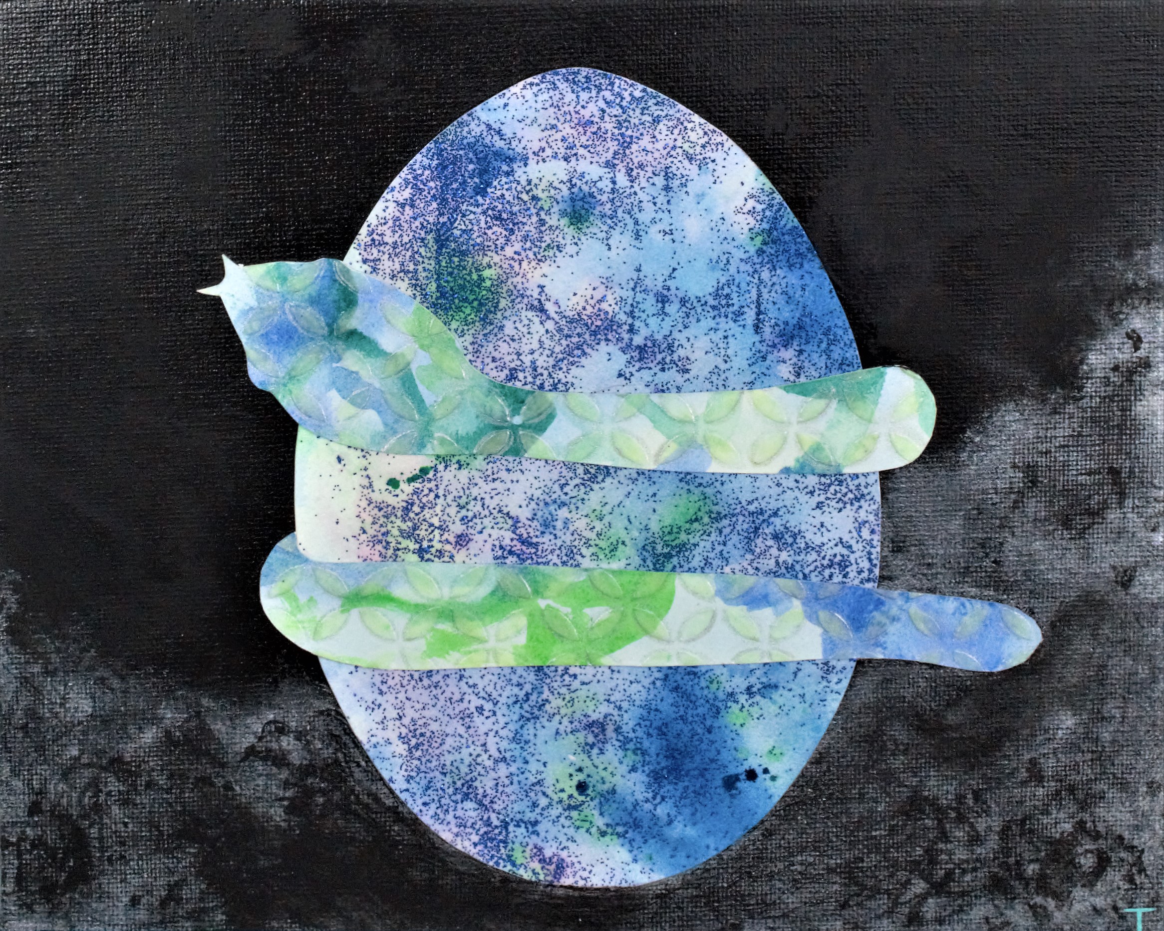 Serpent and Egg in Blue