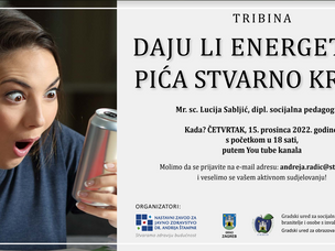 Poziv na tribinu "Daju li energetska pića stvarno krila?"