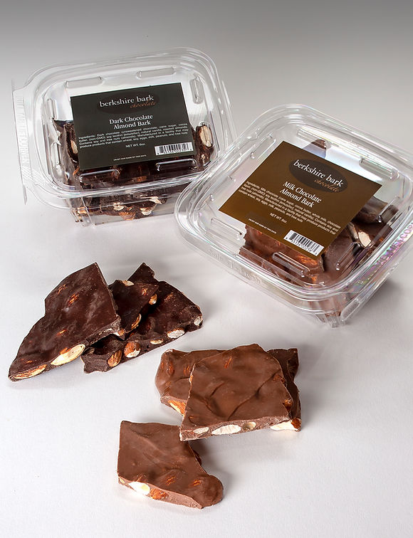 Belgian dark chocolate and milk chocolate almond bark