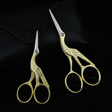 Vintage-Retro-Stainless-Steel-Crane-Pattern-Makeup-Cosmetic-Convenient-Scissors-eyelash-extension-to
