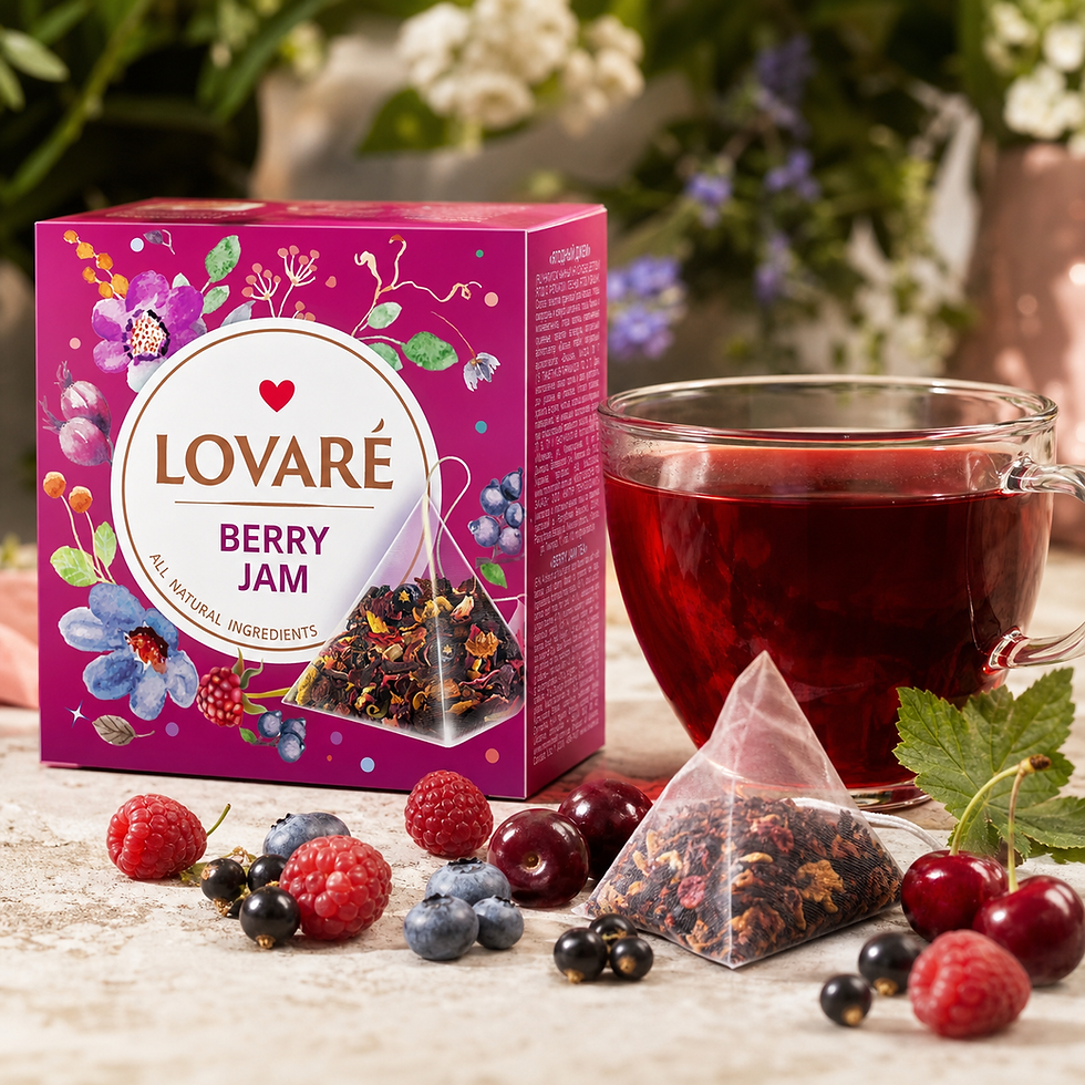 Thumbnail: Berry Jam tea product presentation