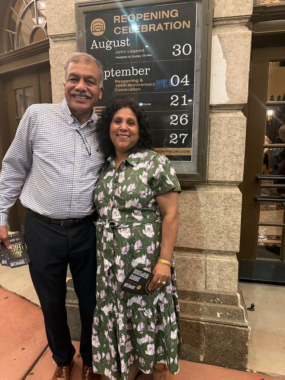 QuickStitch founder Juliana with her husband Satish Chary.