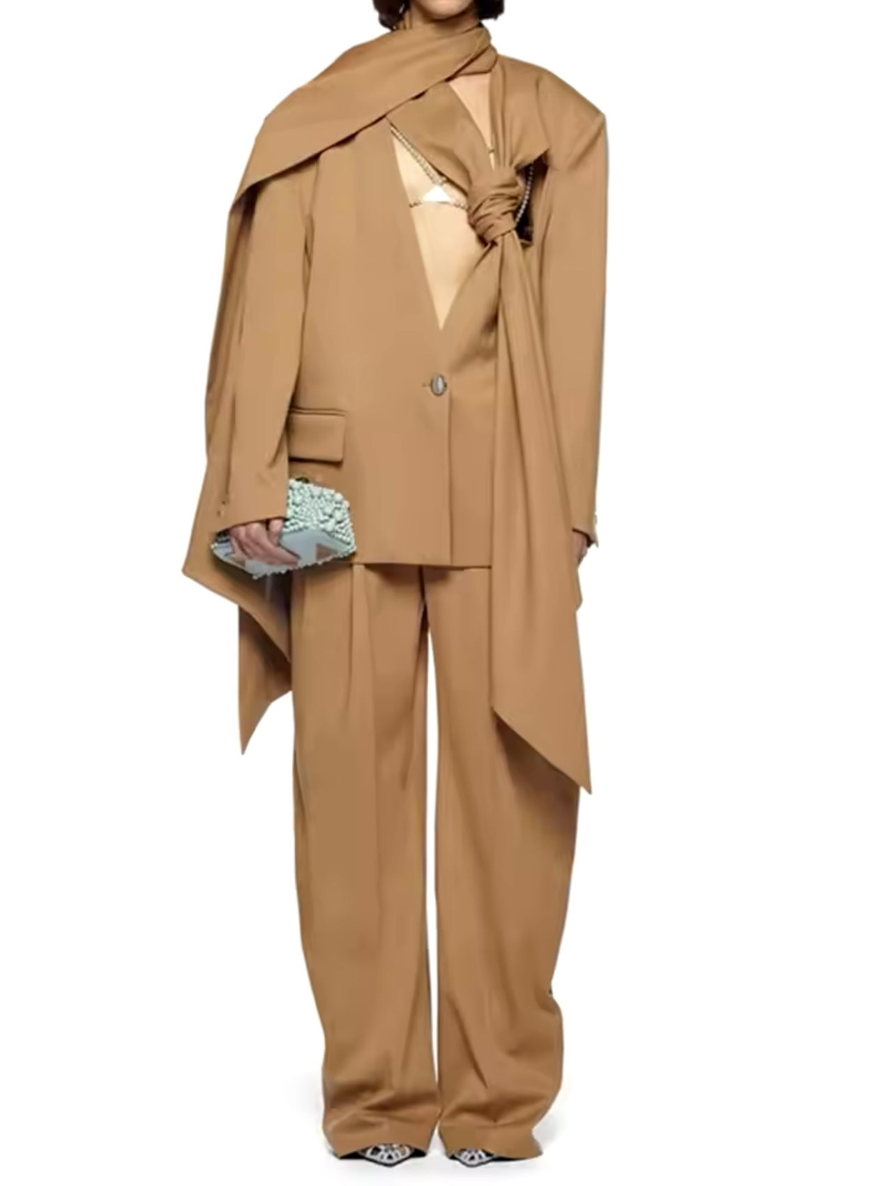 Standing on business suit 