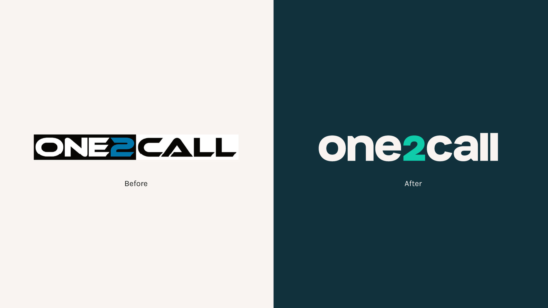 One2Call logo before and after rebrand