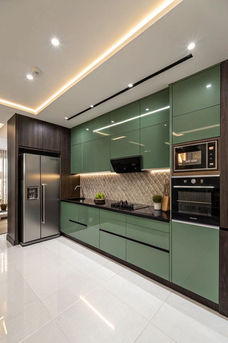 L-shape kitchen interior designs at Sundarpada, Bhubaneswar