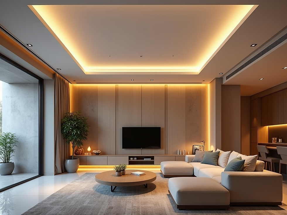 A-modern-living-room-showcasing-a-beautiful-false-ceiling-design-with-integrated-LED-light
