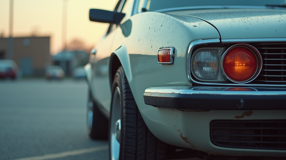 Close-up view of a used car with a clean exterior parked in a lot