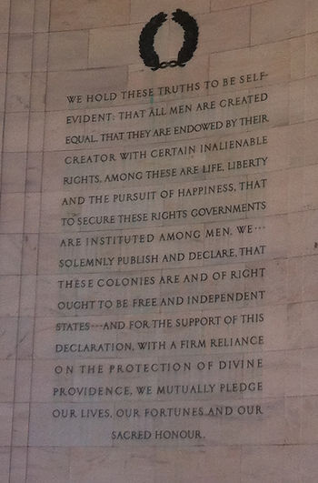 Excerpts from the Declaration of Independence in the Jefferson Memorial, Washington, D.C.