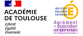 Logo de l'Académie de Toulouse attestant de l'obtention de l'agrément académique le 1er novembre 2022.