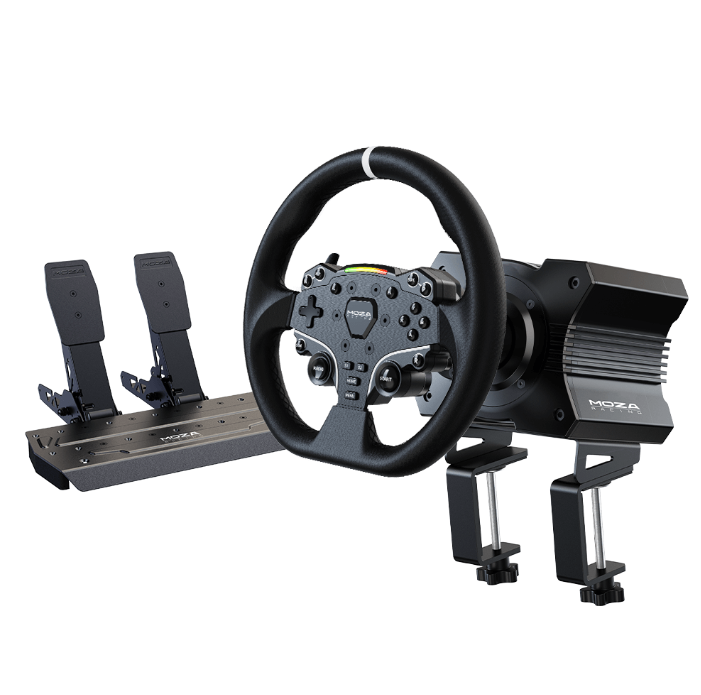 Комплект Рулевая база MOZA R5 +руль + педали + крепление к столу