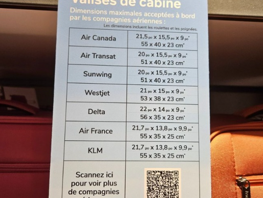 Dimensions maximales des valises de cabine - Par Julie BCantin