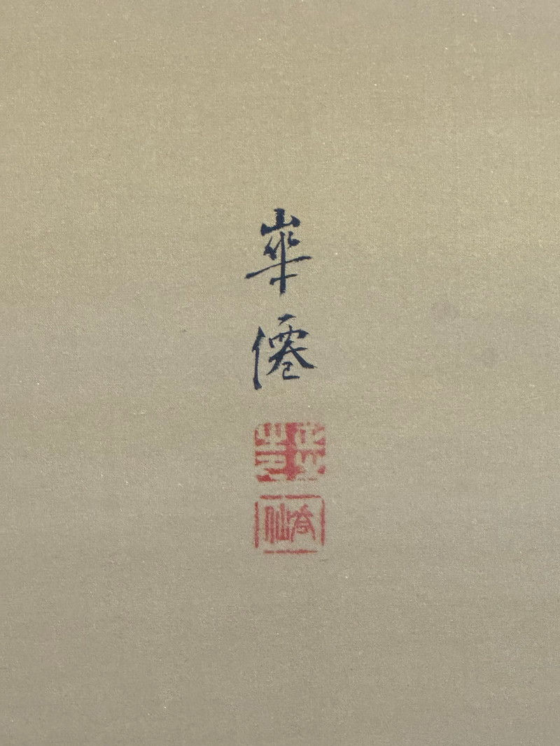 サムネイル： 22e　金台肉筆 藤島華僊 筆 群雀図 屏風 高さ 約175cm 六曲一双 紙本 花鳥図 日本画 金屏風