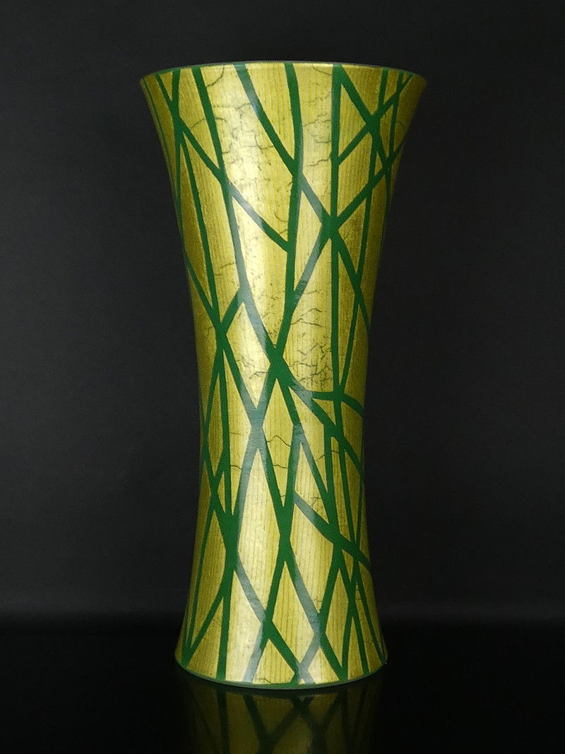 大型 43cm！吉田美統「釉裏金彩 花器」共箱 保証品 人間国宝 九谷焼 R317 R-3