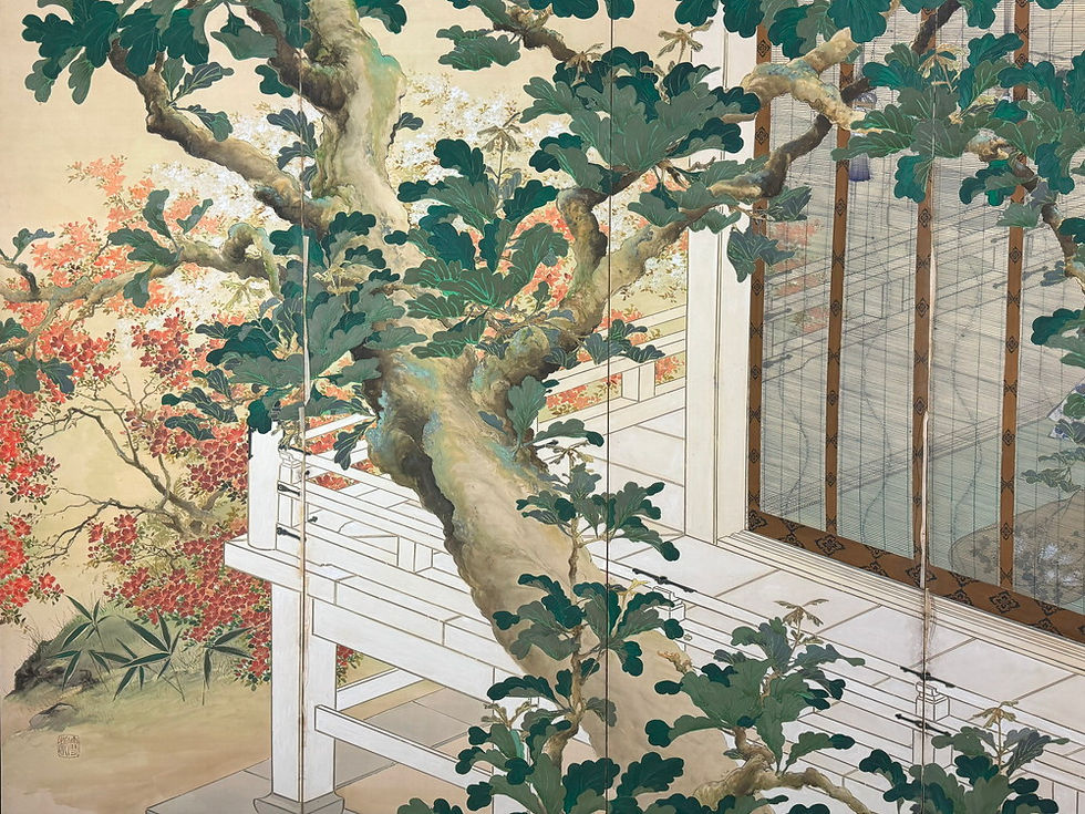 Thumbnail: 86b 雪洲 銘 人物図 屏風