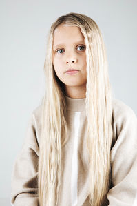 portrait with blonde long hair girl