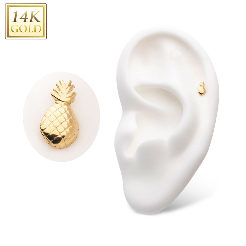 Thumbnail: 14K Yellow Gold Threadless Pineapple Top