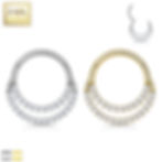 Thumbnail: 14kt Gold Hinged Segment Hoop Ring with Front Facing Double Line Paved CZ