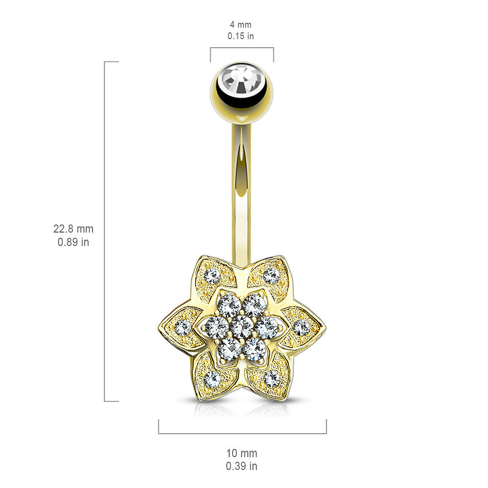 Thumbnail: 14k Lotus Belly Ring