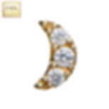14kt Yellow Gold Crescent Moon with 3-Prong Set Clear CZ