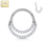 Thumbnail: 14kt Gold Hinged Segment Hoop Ring with Front Facing Double Line Paved CZ