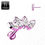 Thumbnail: Titanium Threadless Push In 4 Marquise Clear Crystal Fan Stud