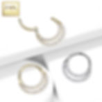 Thumbnail: 14kt Gold Hinged Segment Hoop Ring with Front Facing Double Line Paved CZ