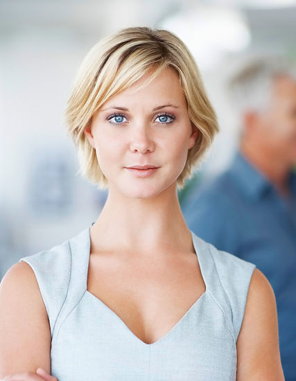 Woman with Short Blond Hair