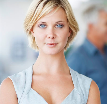 Woman with Short Blond Hair