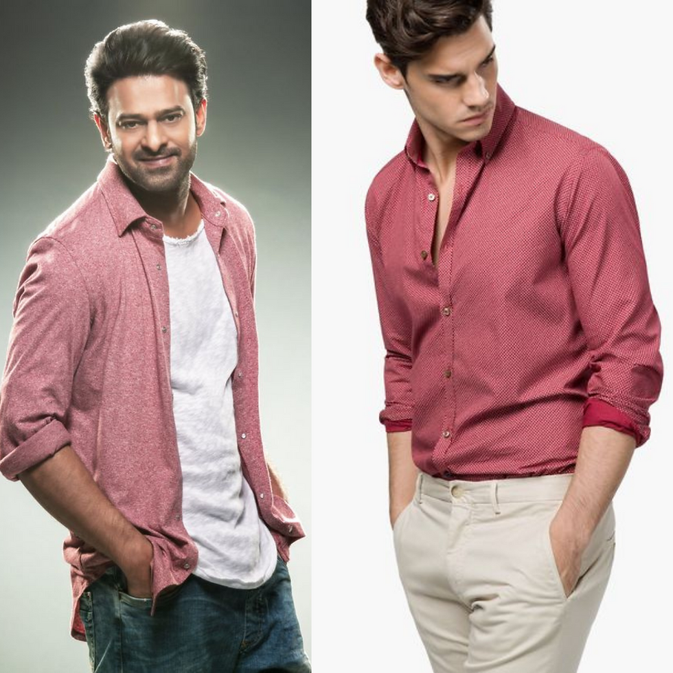 Prabhas wearing Pink Shirt