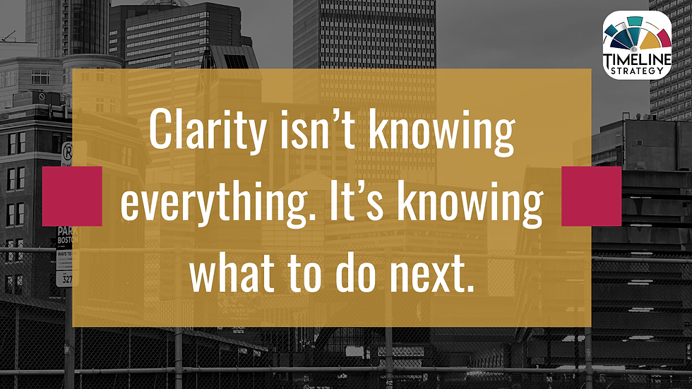 Clarity isn’t knowing everything. It’s knowing what to do next.