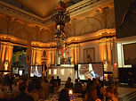 Large 132 inch projections screens for a slide show/video display