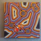 TJUKURRPA Rêve du Poisson clown : Tableau peint par Sophie Sun7 et inspiré de la peinture aborigène d'Australie