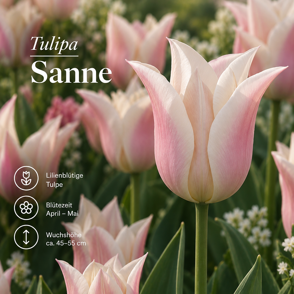 Miniaturbild: Blumenzwiebel, Tulpe, Tulipa, rosa, Sanne, Lilienform, Frühling, Magnolia Outdoors, Terrasse, Garten