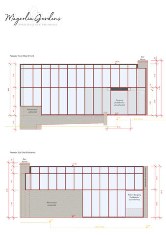 Baueingabeplan Fassaden Gewächshaus Gartenplanung Schweiz
