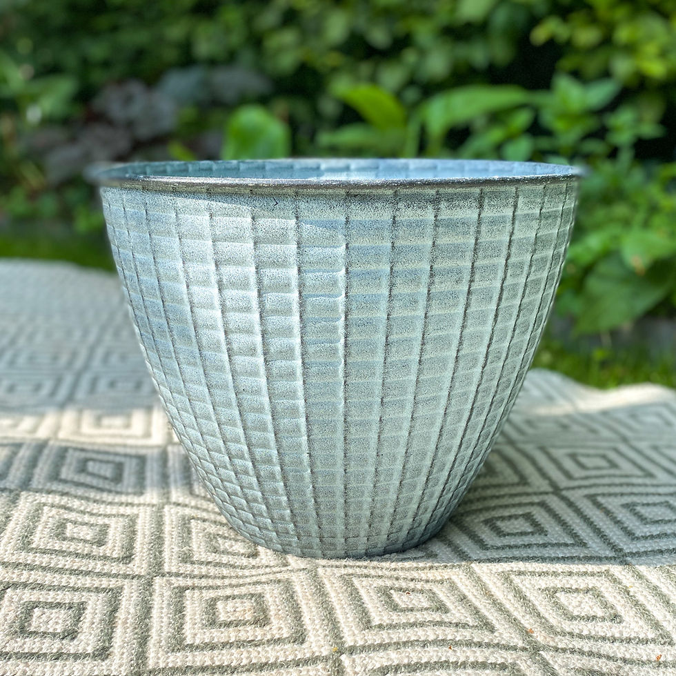 Miniaturbild: Pflanzgefäss Fac, Blumentopf, blue stone, blau, Metall, frostbeständig, Magnolia Outdoors, Steel Pots,  Garten, Terrasse