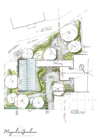 Gartenkonzept Gartenplanung Grundriss Gartenplan
